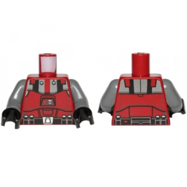 dark red torso sw armor sith trooper with black and silver pattern dark bluish gray arms black hands