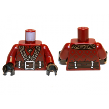dark red torso lotr coat with diamond buttons and large silver buckle pattern dark red arms black hands