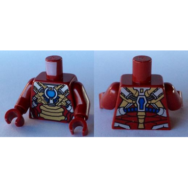 dark red torso armor with blue and medium blue circle arc reactor gold panels silver trim pattern iron man mark 17 dark red arms dark red hands
