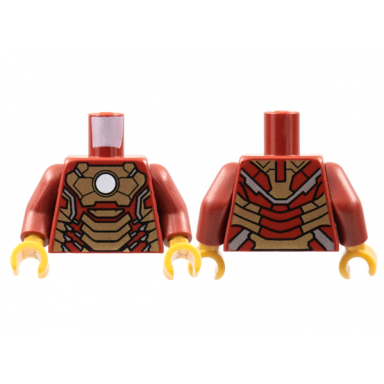 dark red torso armor with white circle and gold plates mark 42 pattern dark red arms pearl gold hands