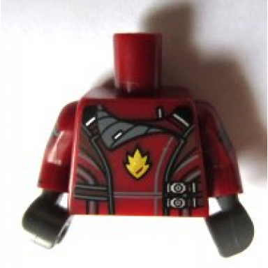 dark red torso jacket with dark bluish gray collar silver side clasps and gold badge pattern rocket dark red arms printed dark bluish gray hands