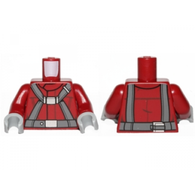 dark red torso sw t-16 skyhopper pilot flight suit with dark bluish gray harness pattern dark red arms light bluish gray hands