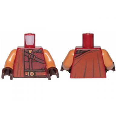 dark red torso sw shirt diagonal belt and overlay cape pattern medium nougat arms dark brown hands