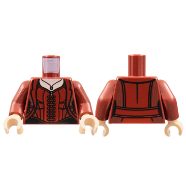 dark red torso female jacket light nougat neck necklace bodice with 7 laces pattern dark red arms light nougat hands