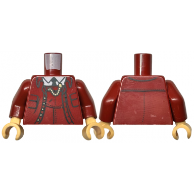 dark red torso suit jacket and vest white shirt black tie gold watch chain pattern dark red arms medium tan hands