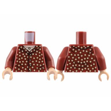 dark red torso shirt with tan polka dots light nougat neck with necklace pattern dark red arms light nougat hands