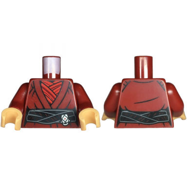 dark red torso female sw robe over layered red shirt black sash belt with silver brooch pattern dark red arms medium tan hands