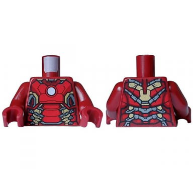 dark red torso armor with white circle red and gold plates and silver accents mark 43 pattern dark red arms dark red hands