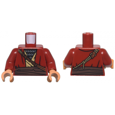 dark red torso sw robe over tan tunic and silver armor dark brown belt reddish brown and tan strap and rope pattern dark red arms medium nougat hands