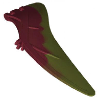 dark red dinosaur wing pteranodon - left with marbled dark olive green pattern