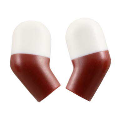 dark red arm matching left and right pair with molded white short sleeves pattern