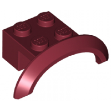 dark red vehicle mudguard 4 x 2 1 2 x 1 with arch round