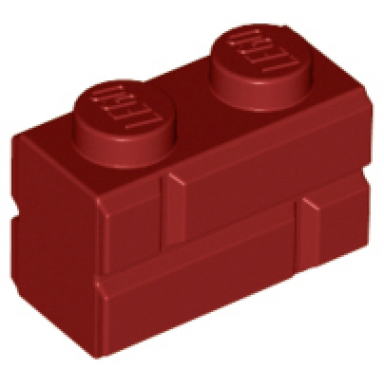 dark red brick modified 1 x 2 with masonry profile
