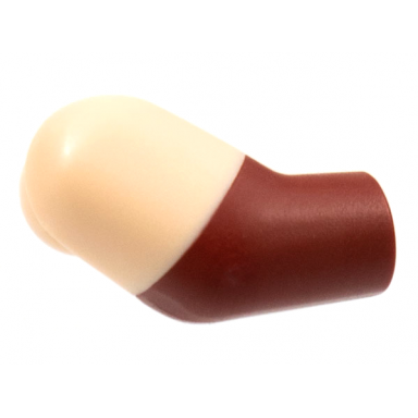 dark red arm right with molded light nougat short sleeve pattern