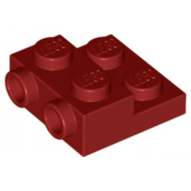 dark red plate modified 2 x 2 x 2 3 with 2 studs on side
