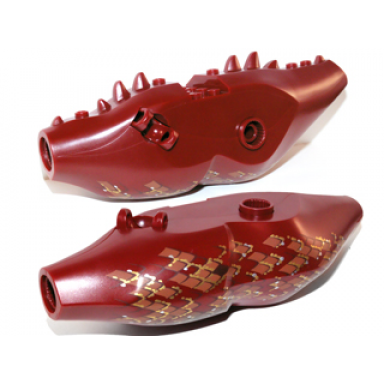 dark red dragon body lotr with spikes and gold ventral scales pattern