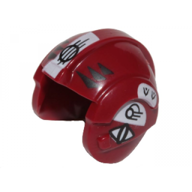 dark red minifigure headgear helmet sw rebel pilot with white and black insignia pattern sandspeeder pilot