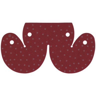 dark red cloth bed curtains with dark gray stars pattern