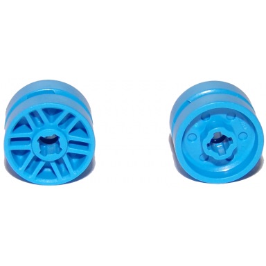 dark azure wheel 14mm d x 9.9mm with center groove fake bolts and 6 double spokes