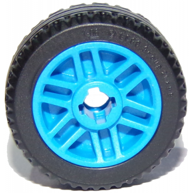 dark azure wheel 14mm d x 9.9mm with center groove fake bolts and 6 double spokes with black tire 21 x 9.9 11208 11209
