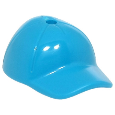 dark azure minifigure headgear cap - short curved bill with seams and hole on top