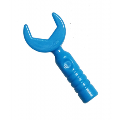 dark azure minifigure utensil tool open end wrench - 3-rib handle