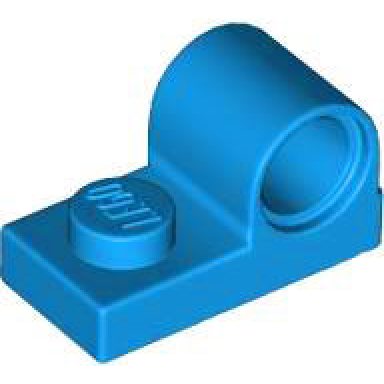 dark azure plate modified 1 x 2 with pin hole on top