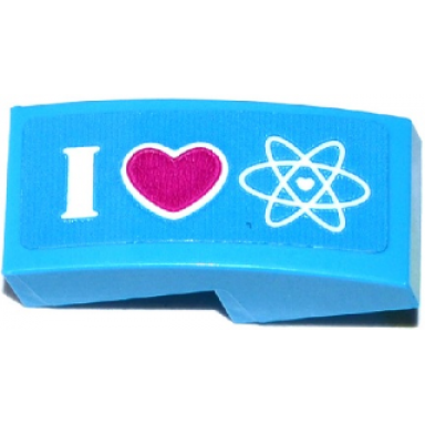 dark azure slope curved 2 x 1 x 2 3 with i heart and heart atom orbitals pattern sticker - set 41116