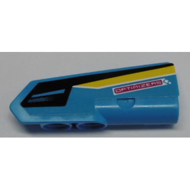 dark azure technic panel fairing 21 very small smooth side b with optimizers black and yellow stripes pattern sticker - set 42095