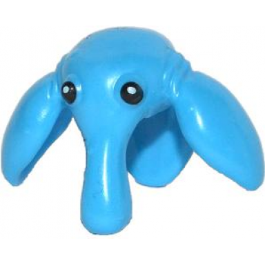 dark azure minifigure head modified sw ortolan with large floppy ears and long snout with black eyes pattern - flexible rubber