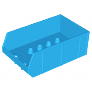 dark azure duplo tipper bucket bed with lip and 2 x 4 studs