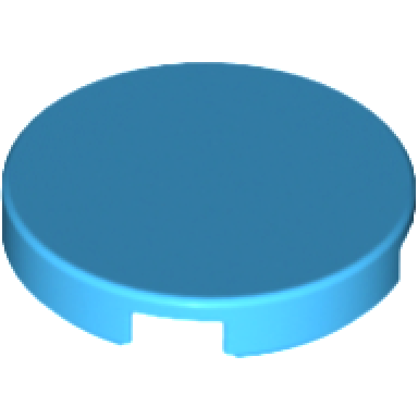 dark azure tile round 2 x 2 with bottom stud holder