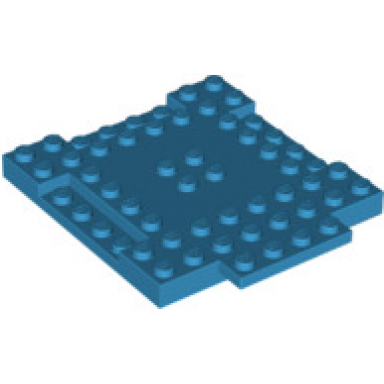 dark azure brick modified 8 x 8 x 2 3 with 1 x 4 indentations and 1 x 4 plate