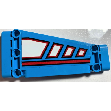 dark azure technic panel plate 5 x 11 x 1 tapered with red line and white polygons outlined in red pattern model right side sticker - set 42070