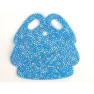 dark azure mini doll skirt cloth friends with silver iridescent dots pattern