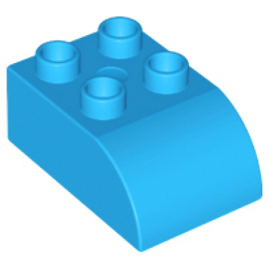 dark azure duplo brick 2 x 3 slope curved