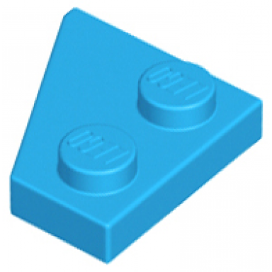 dark azure wedge plate 2 x 2 right