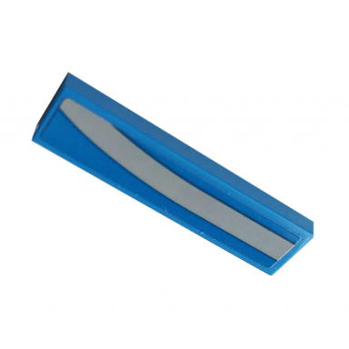dark azure tile 1 x 4 with gray stripe pattern model right side sticker - set 42083