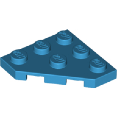 dark azure wedge plate 3 x 3 cut corner