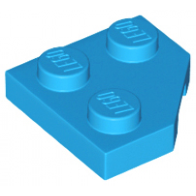 dark azure wedge plate 2 x 2 cut corner