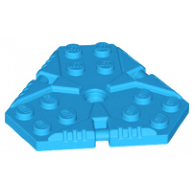 dark azure plate modified 6 x 6 hexagonal with pin hole