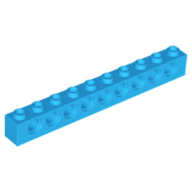 dark azure technic brick 1 x 10 with holes