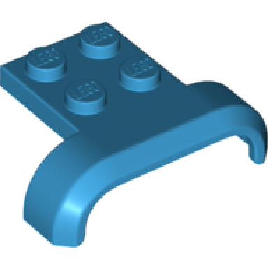 dark azure vehicle mudguard 4 x 3 x 1 with arch curved