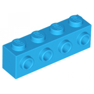dark azure brick modified 1 x 4 with studs on side
