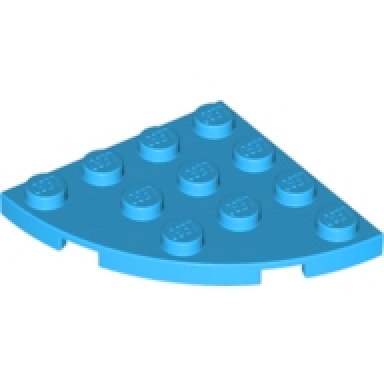 dark azure plate round corner 4 x 4