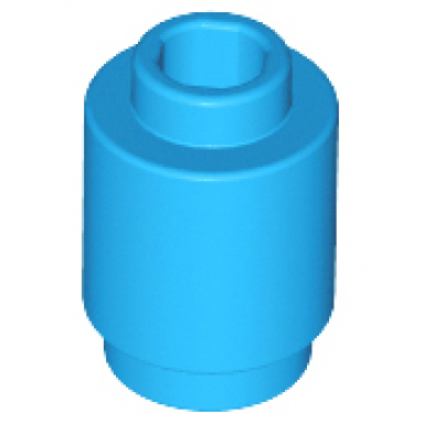 dark azure brick round 1 x 1