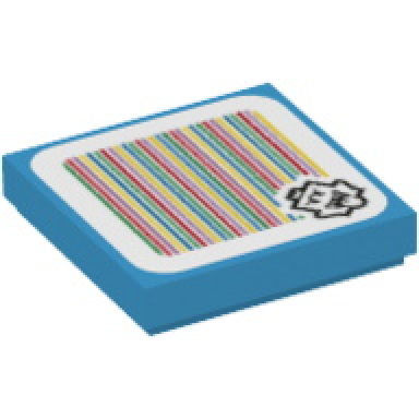 dark azure tile 2 x 2 with super mario scanner code king boo pattern sticker - set 71377