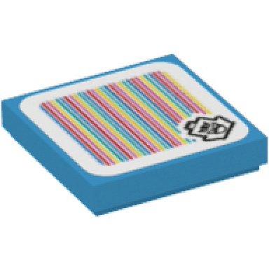 dark azure tile 2 x 2 with super mario scanner code king boo pattern sticker - set 71401