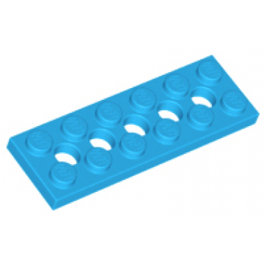 dark azure technic plate 2 x 6 with 5 holes