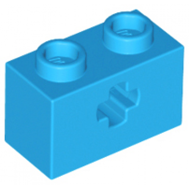 dark azure technic brick 1 x 2 with axle hole
